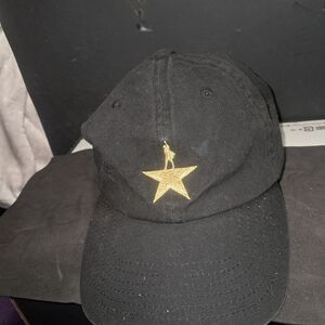 Black Cap with Gold Star Design